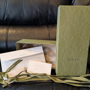Gucci Green Gift Box with 80"  of Cloth Ribbon